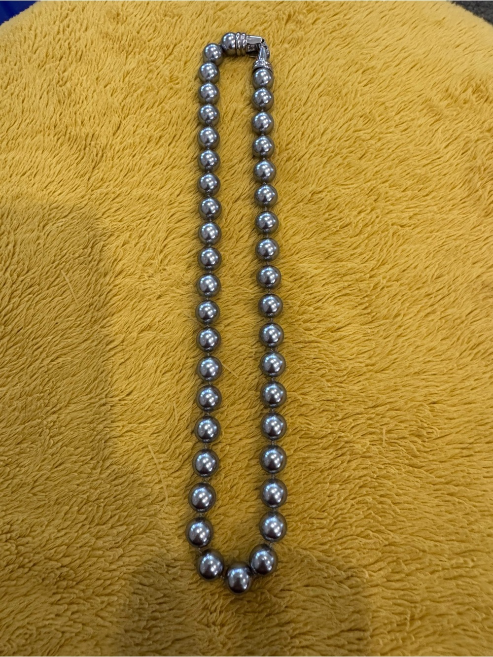 Sterling Silver Beaded Necklace - Silver